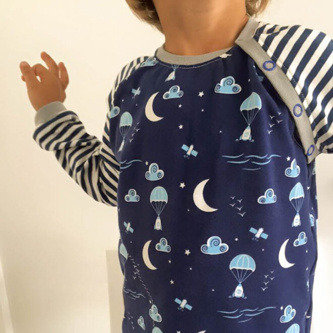 Pilvi - Raglanshirt mit Tasche und Knopfleiste Größe 50 - 104 – Bild 9