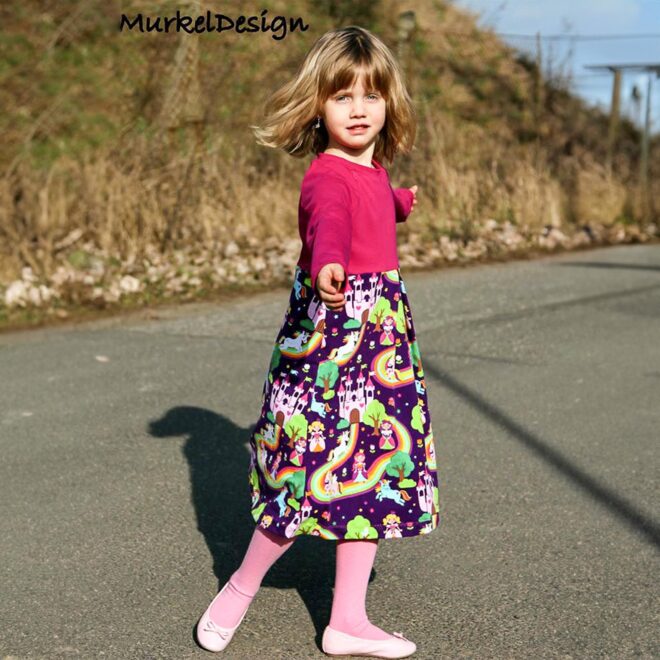 Aurinko - Raglankleid mit Tasche Größe 98 - 164 – Bild 8