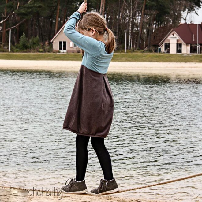 Aurinko - Raglankleid mit Tasche Größe 98 - 164 – Bild 9