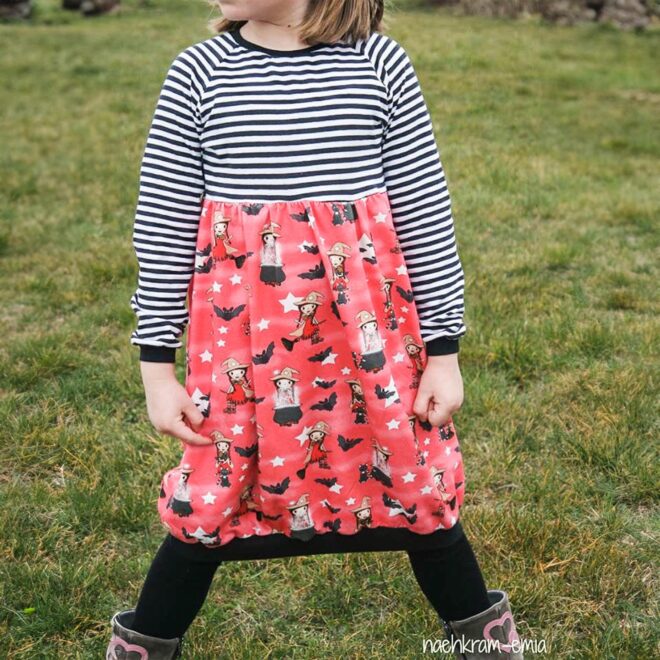 Aurinko - Raglankleid mit Tasche Größe 98 - 164 – Bild 4