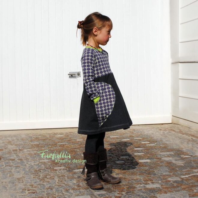 Aurinko - Raglankleid mit Tasche Größe 98 - 164 – Bild 7