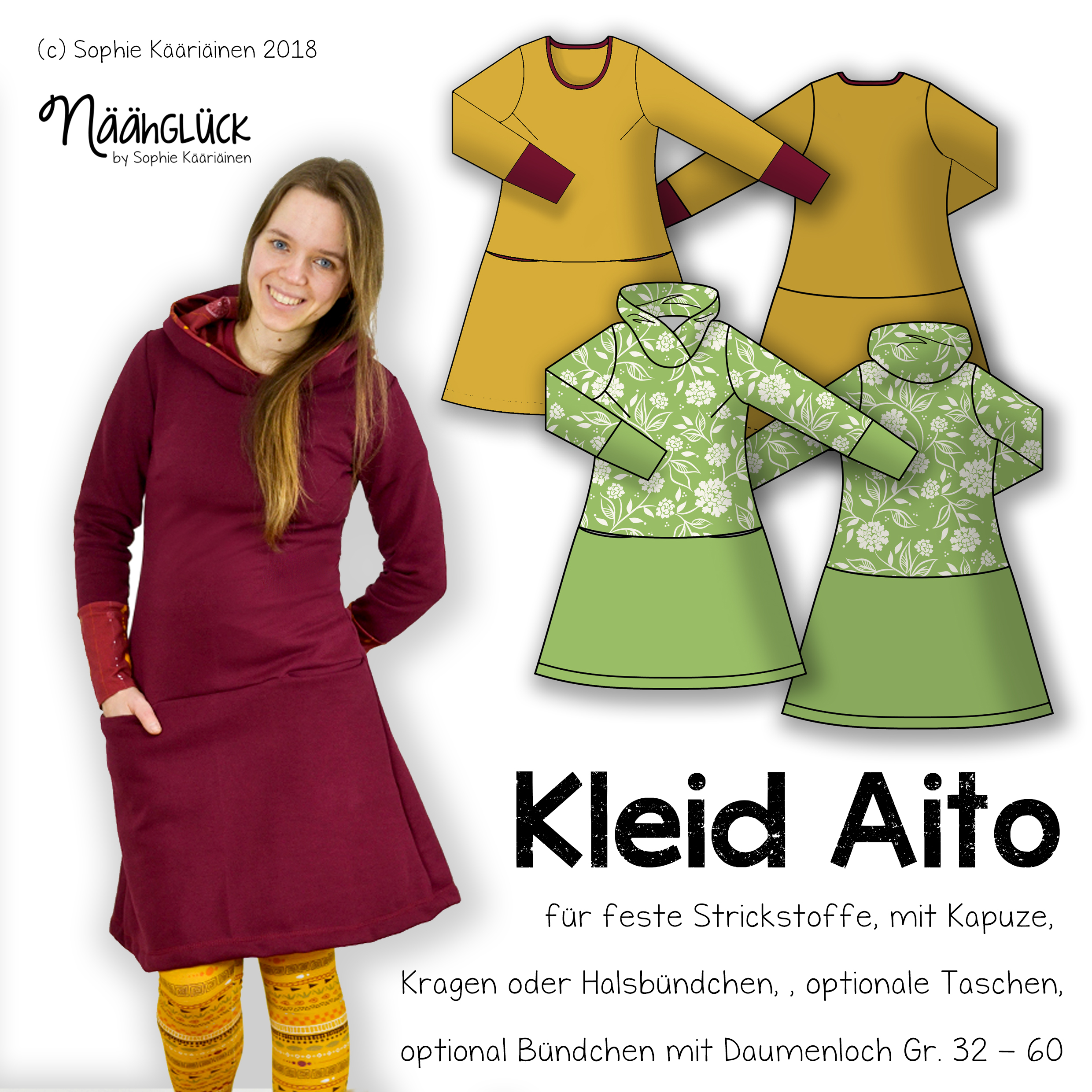 Sweatkleid Aito – Größe 32 – 60 – Näähglück