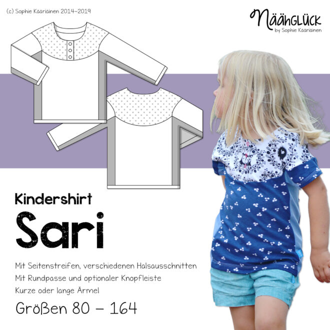 Kindershirt Sari - Größe 80 - 164